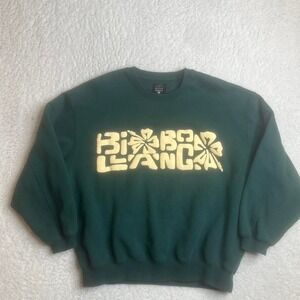 Billabong men's‎ green embroidered boxy crew neck sweatshirt surfer s